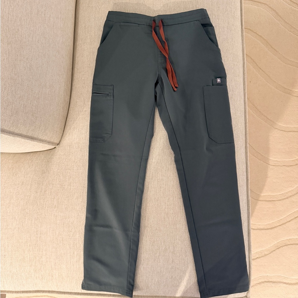 FIGS Yola Scrub Pants XS Petite Bonsai Green High Waisted EUC